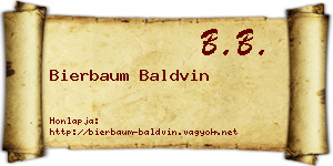 Bierbaum Baldvin névjegykártya